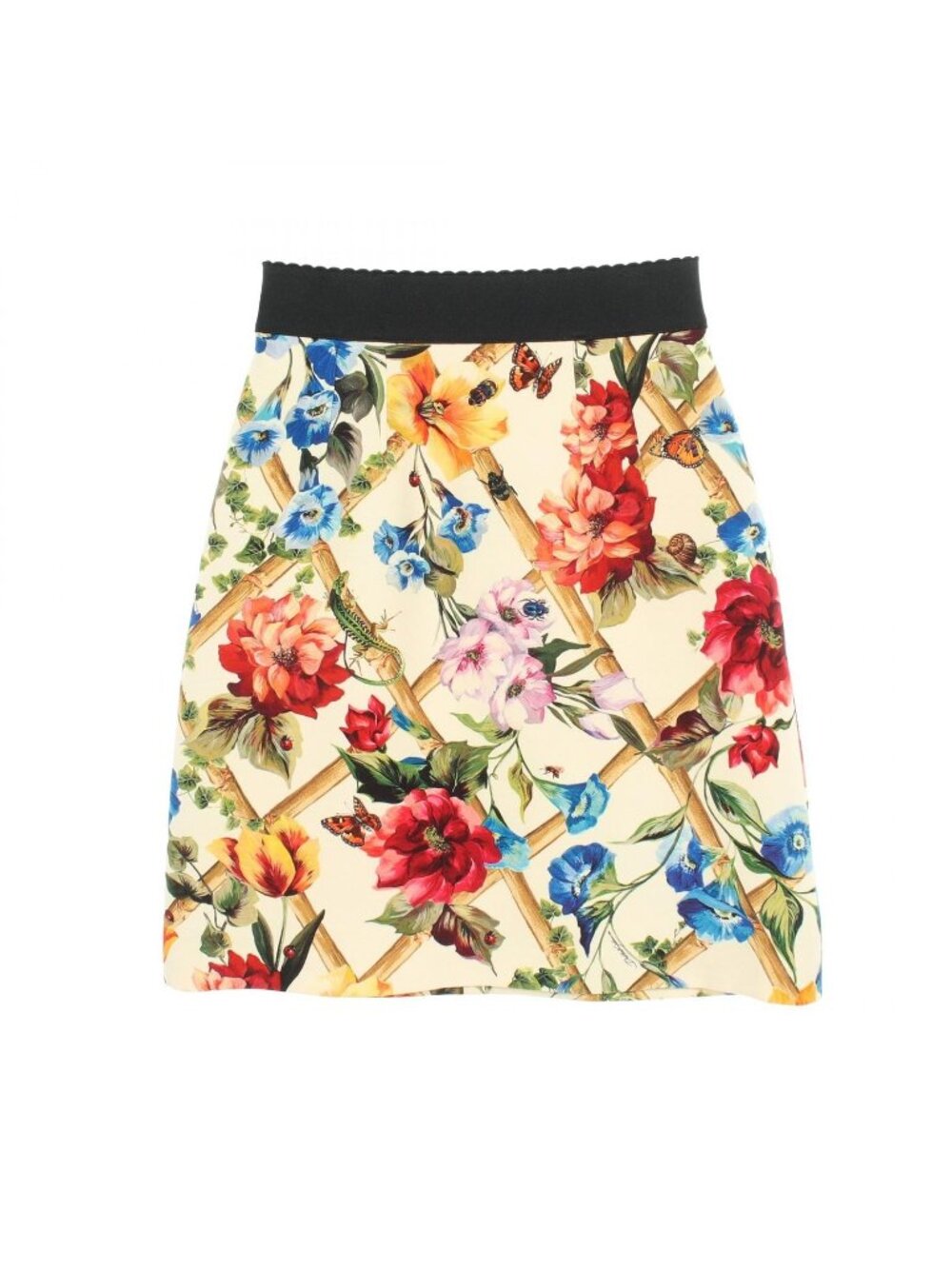 Dolce & Gabbana Skirt Floral Wool Silk